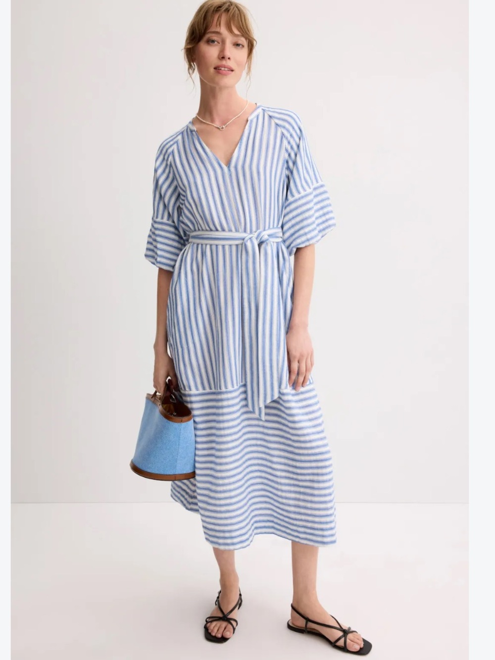 NIC+ZOE Double Gauze Mixed Stripe Dress NWT